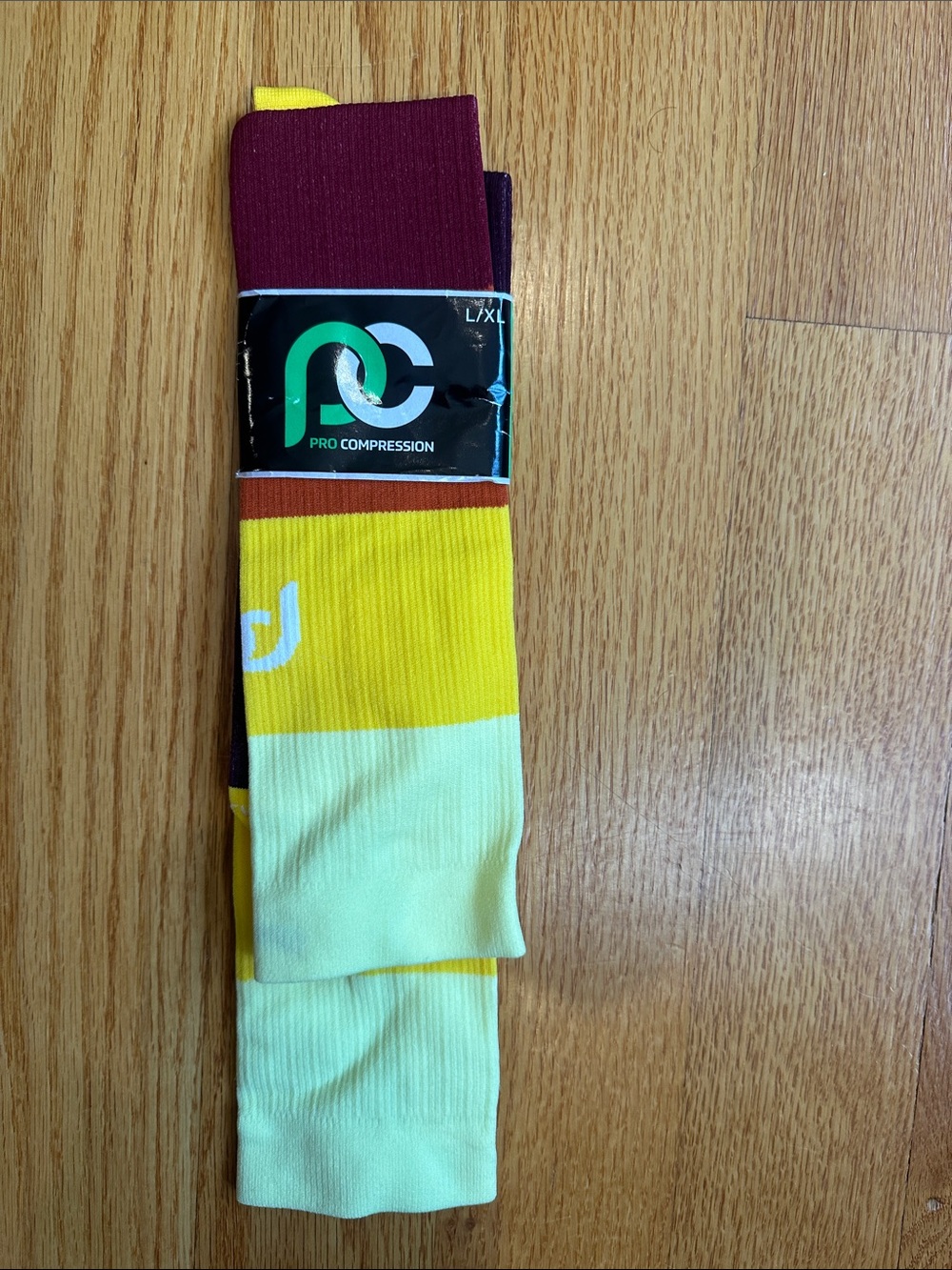 Pro Compression Men’s Yellow & Maroon Athletic Socks